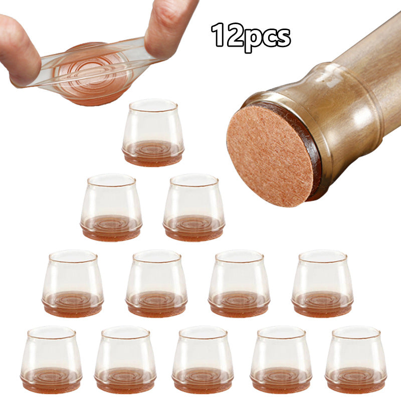 Gambe per sedie con tappetini trasparenti, silenziose e resistenti all'usura, custodia protettiva