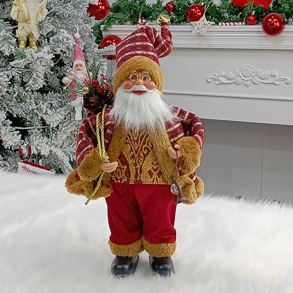 Christmas Sitting Standing Santa Claus Figurines Doll Cute 12inch.