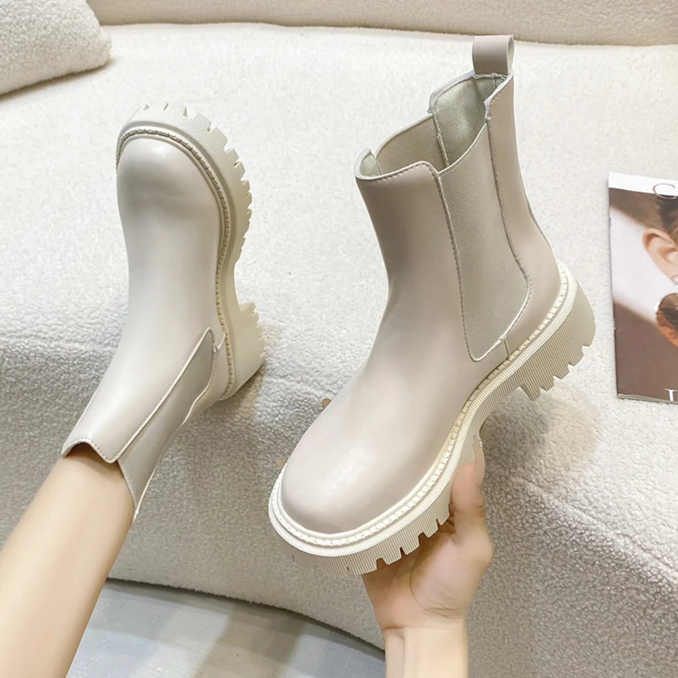 Scarpe invernali comode da donna con suola spessa