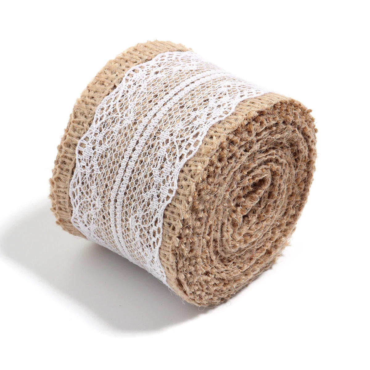 Natural ﻿Lace Linen Jute Ribbons 2 yards/roll.
