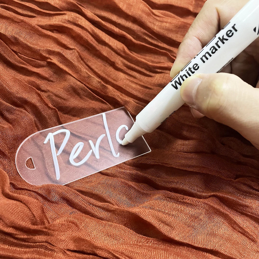 Tarjeta de lugar de boda de acrílico con arco de etiqueta de nombre de acrílico esmerilado, 10/20/50 piezas