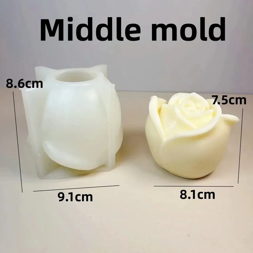Large Peony Flower Candle Silicone Mold 3D