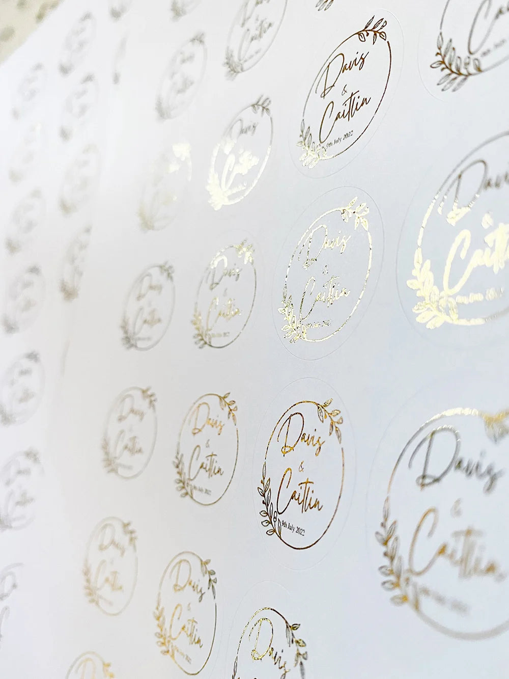 Gold Foil Clear Label Stickers Ideal For All Event Stationery.