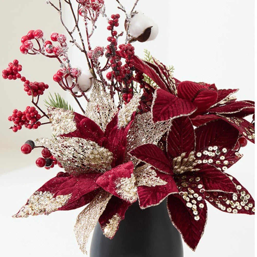 Flor de Navidad Flor Artificial Roja.
