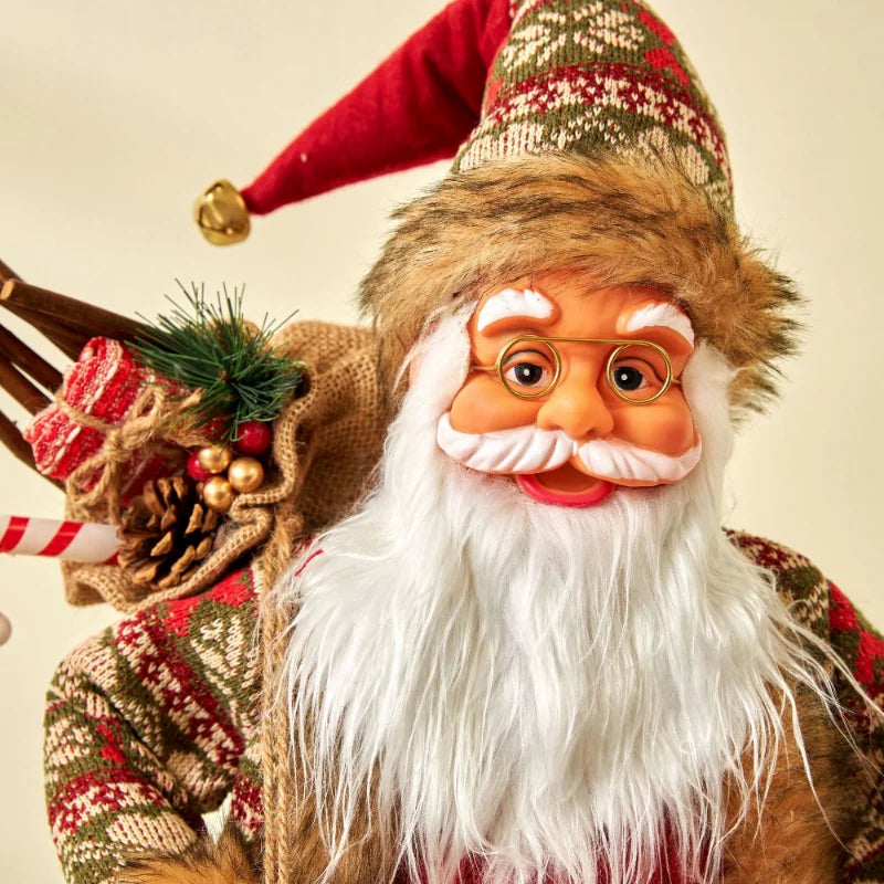 Grandi bambole di Babbo Natale decorative da 60 cm, Babbo Natale in piedi.