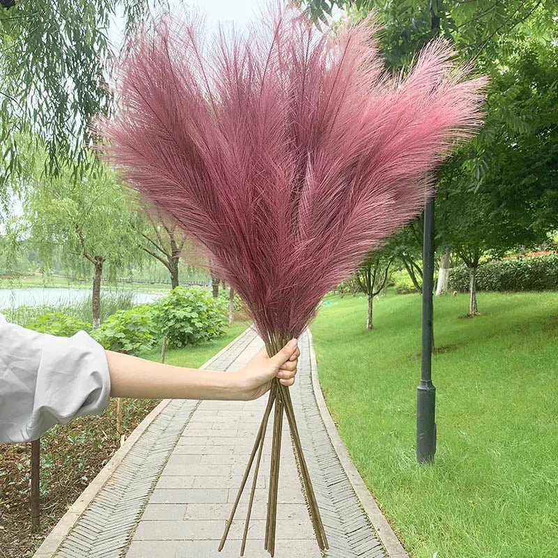 Artificial Pampas Grass Dried Reed Flowers 5pcs 100cm