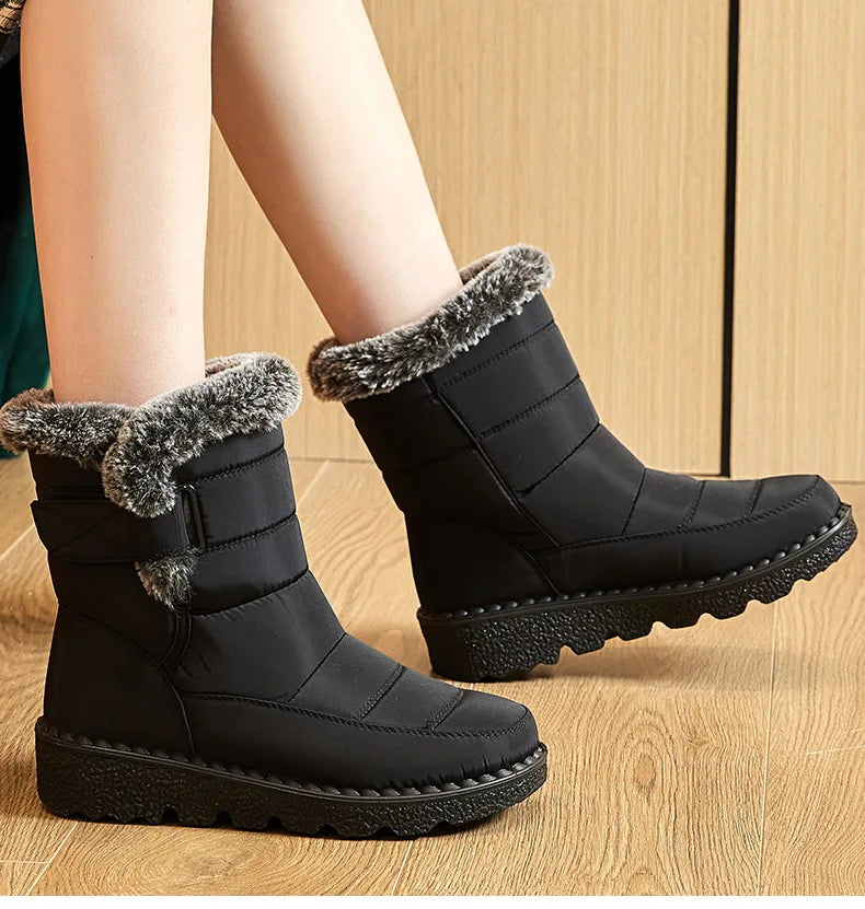 Woman Winter Boots Ankle Low Heels Botas Mujer Waterproof Snow Boots