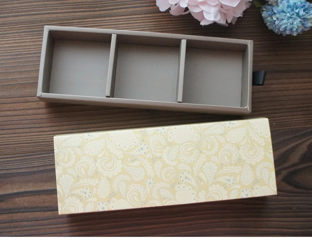 Elegant Blue Yellow Flower Pattern 3 Size 10 Set Gifts Packing