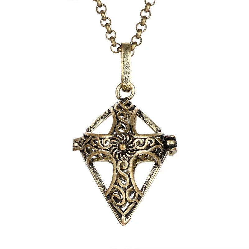 Collana con medaglione con campanellino musicale e chiamata a sfera degli angeli, collana vintage per la gravidanza.