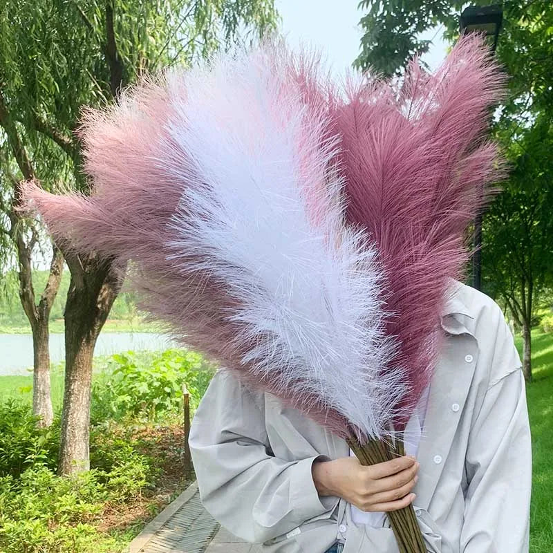 Artificial Pampas Grass Dried Reed Flowers 5pcs 100cm