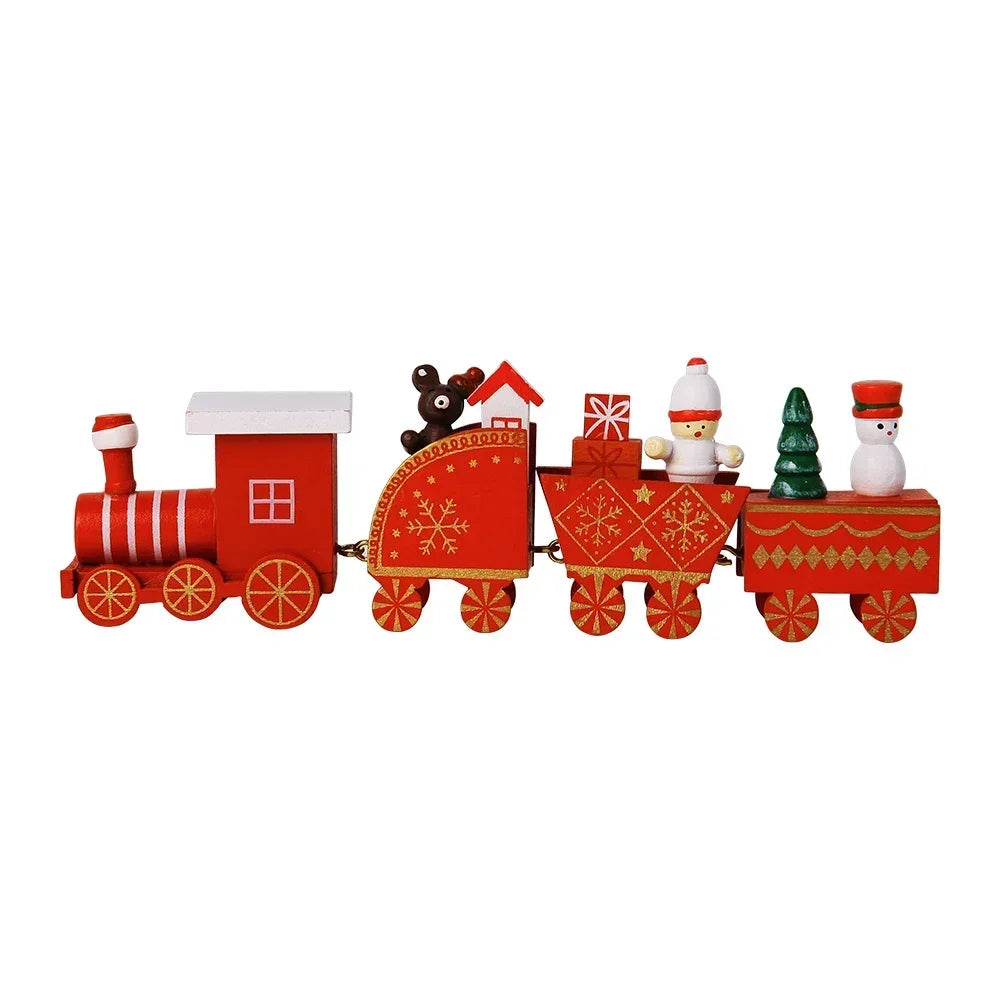 Decorazioni natalizie a forma di treno in legno, decorazione per torta di Babbo Natale