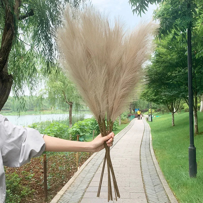 Artificial Pampas Grass Dried Reed Flowers 5pcs 100cm