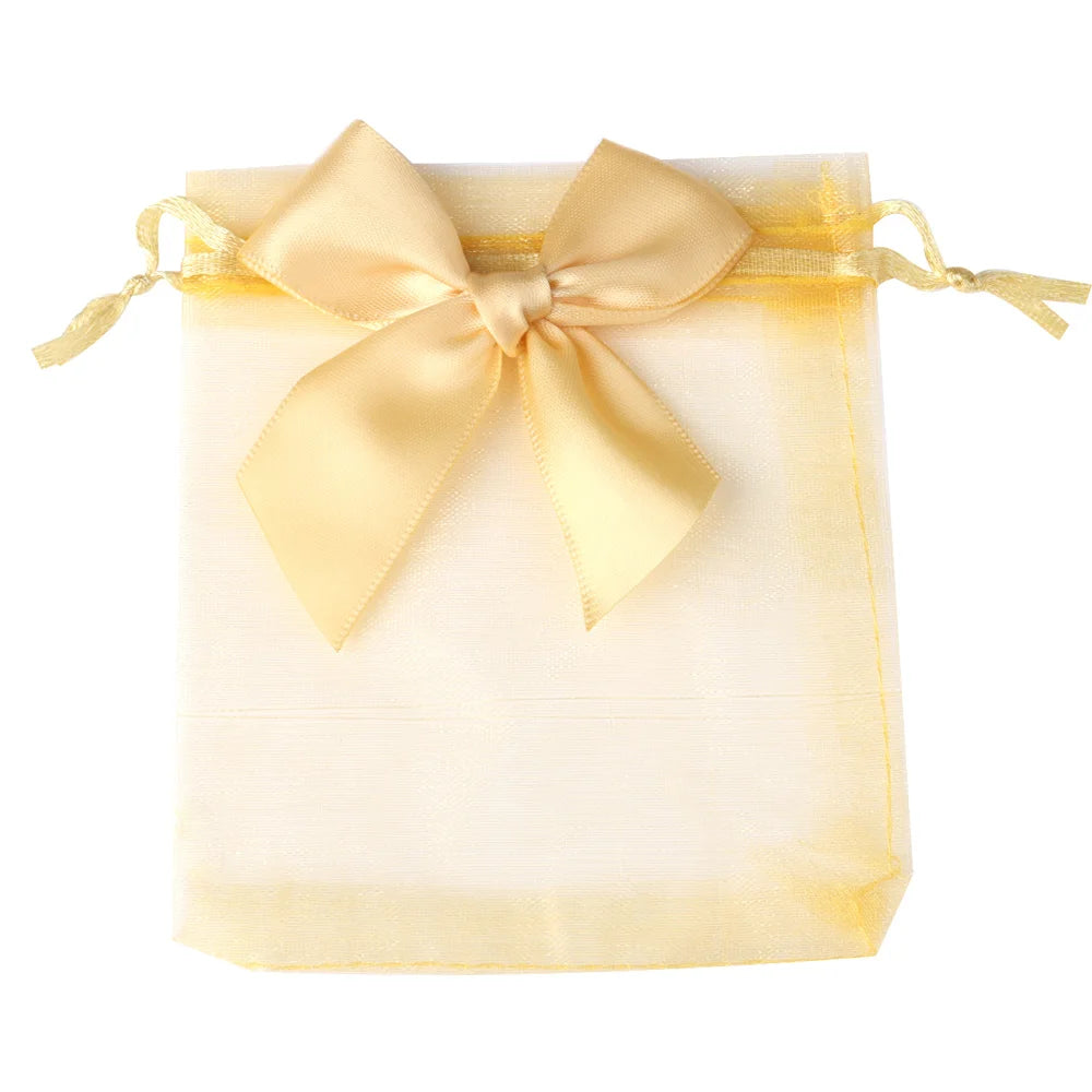 Organza Gift Bag Bow knot Drawstring Pouch.