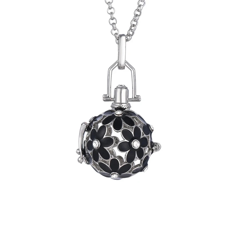 Collana con medaglione con campanellino musicale e chiamata a sfera degli angeli, collana vintage per la gravidanza.