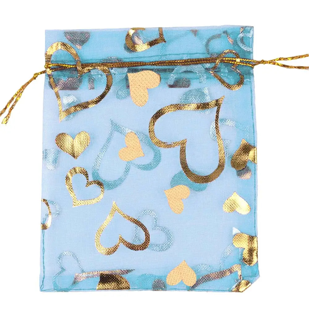 Love Heart Organza Pouches For Events 50pcs