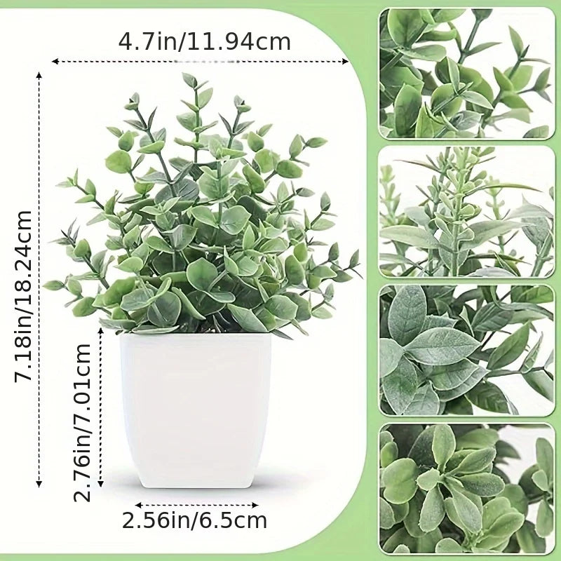 Bonsái artificial en maceta, 4 piezas para decoración del hogar