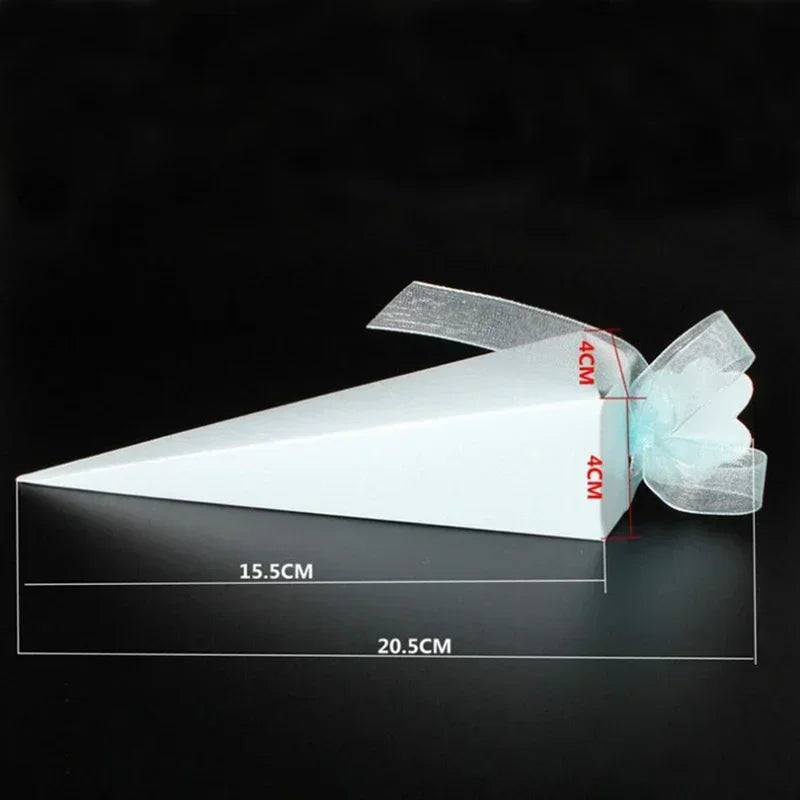 Bomboniera per matrimonio con scatola di caramelle/riso a forma di cono
