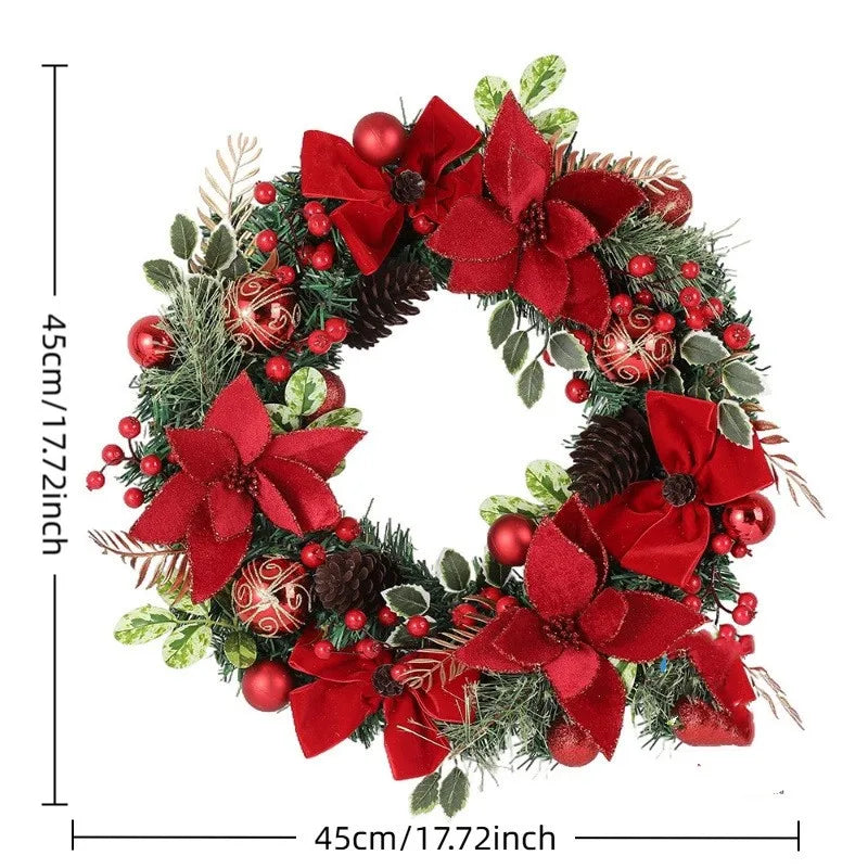 Christmas Wreath for Front Door Window Artificial Wreath Garland.