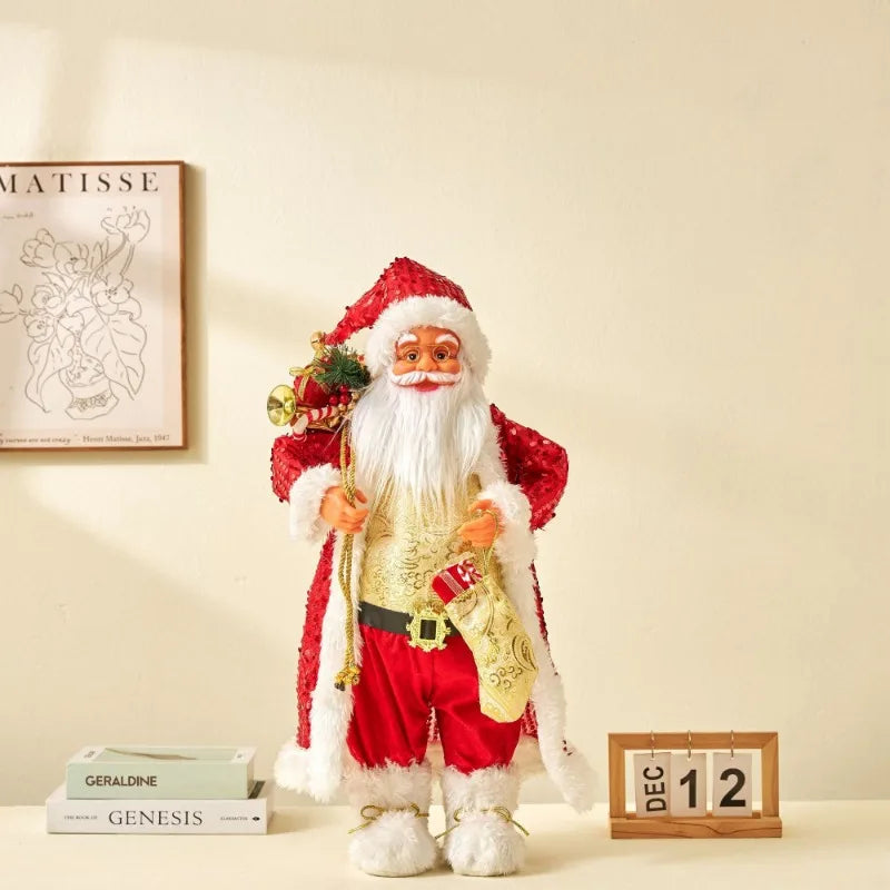 Grandi bambole di Babbo Natale decorative da 60 cm, Babbo Natale in piedi.
