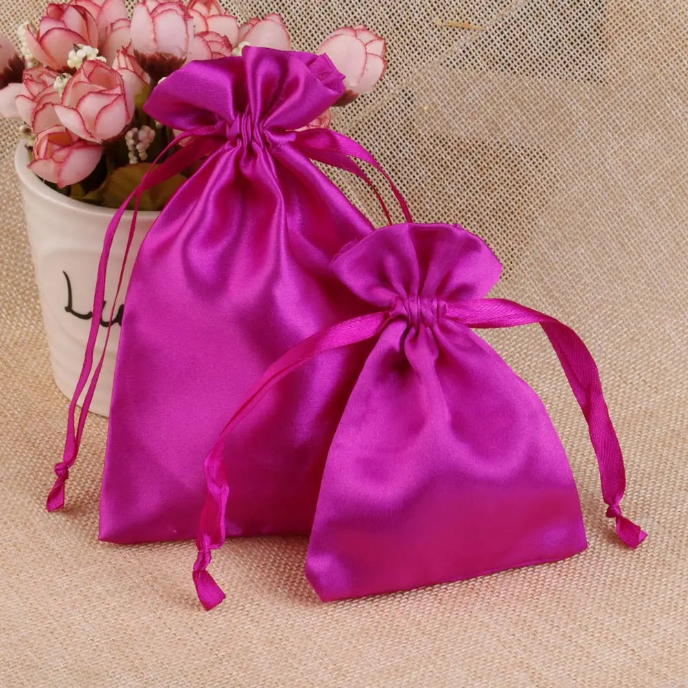 Satin Drawstring Pouch For Packing Gift Bag.