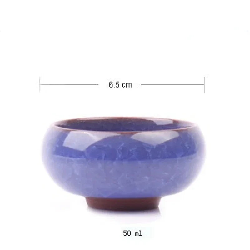 Handmade Ice Crack Ceramic Candlestick Bowl
