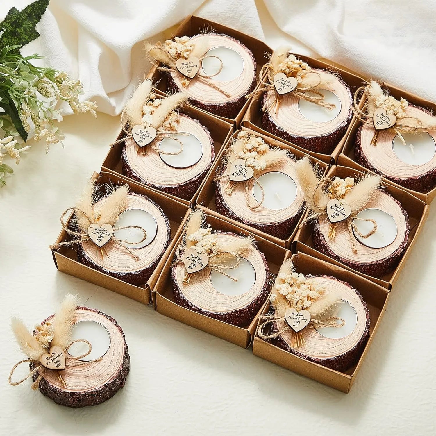 Guest Gift Candles Wedding Wooden Tealight Candle Holders 10/15/20 Pieces Gifts Party Favors