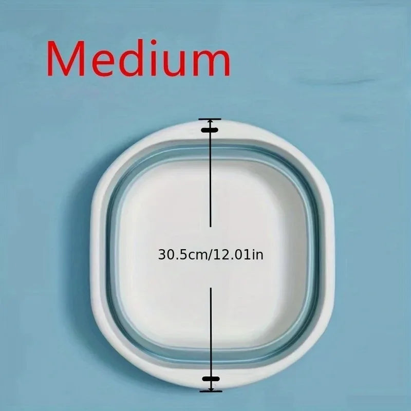 Cestini portabiancheria pieghevoli per lavabo, confezione da 3, salvaspazio.