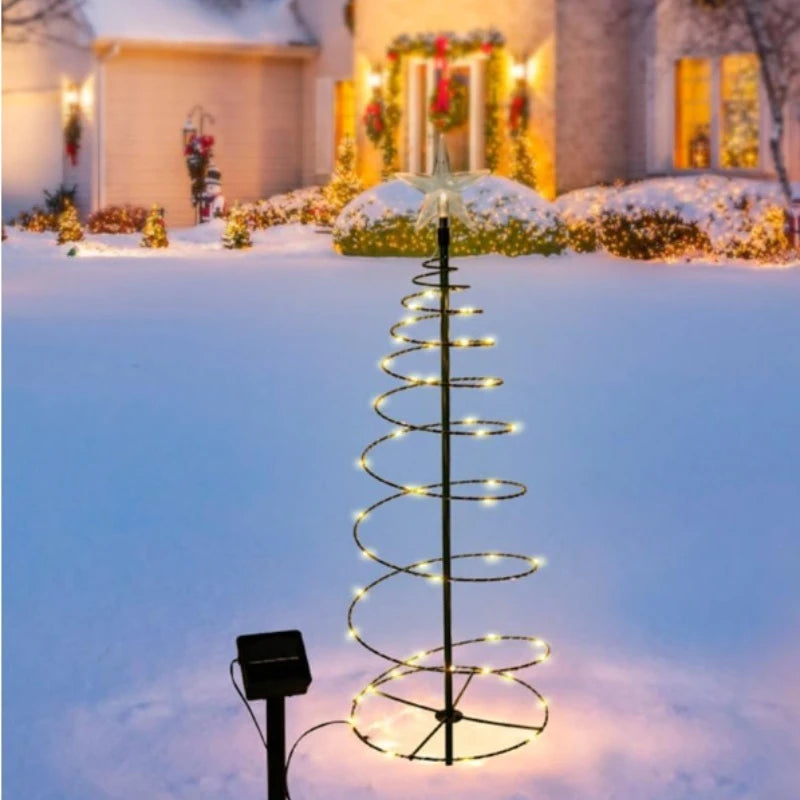 Luces LED solares para árbol de Navidad para jardín al aire libre, patio.