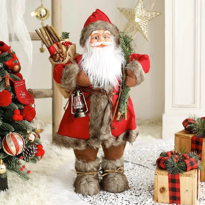 Grandi bambole di Babbo Natale decorative da 60 cm, Babbo Natale in piedi.