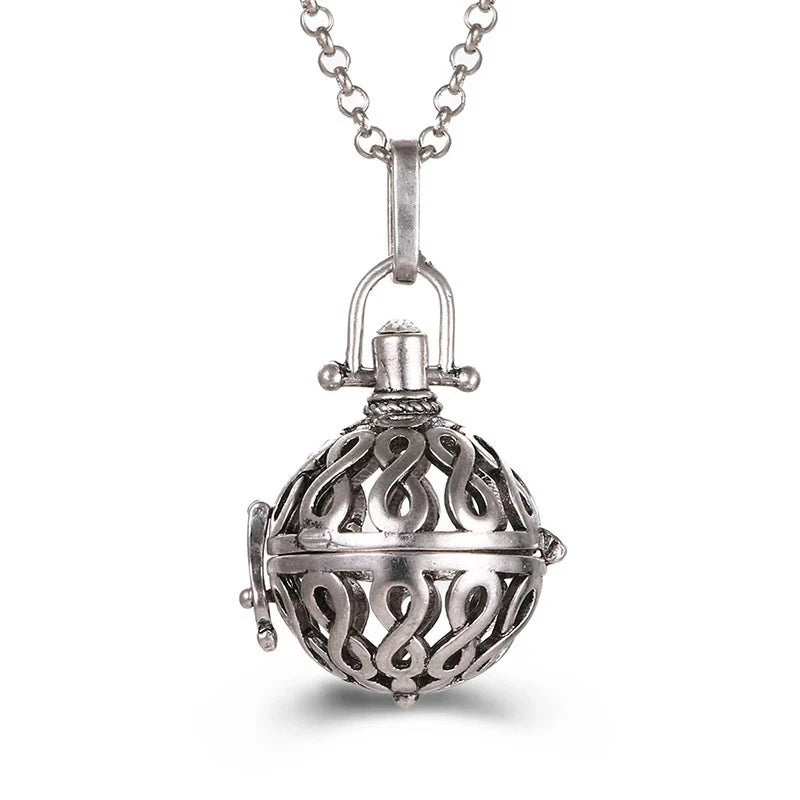 Collana con medaglione con campanellino musicale e chiamata a sfera degli angeli, collana vintage per la gravidanza.