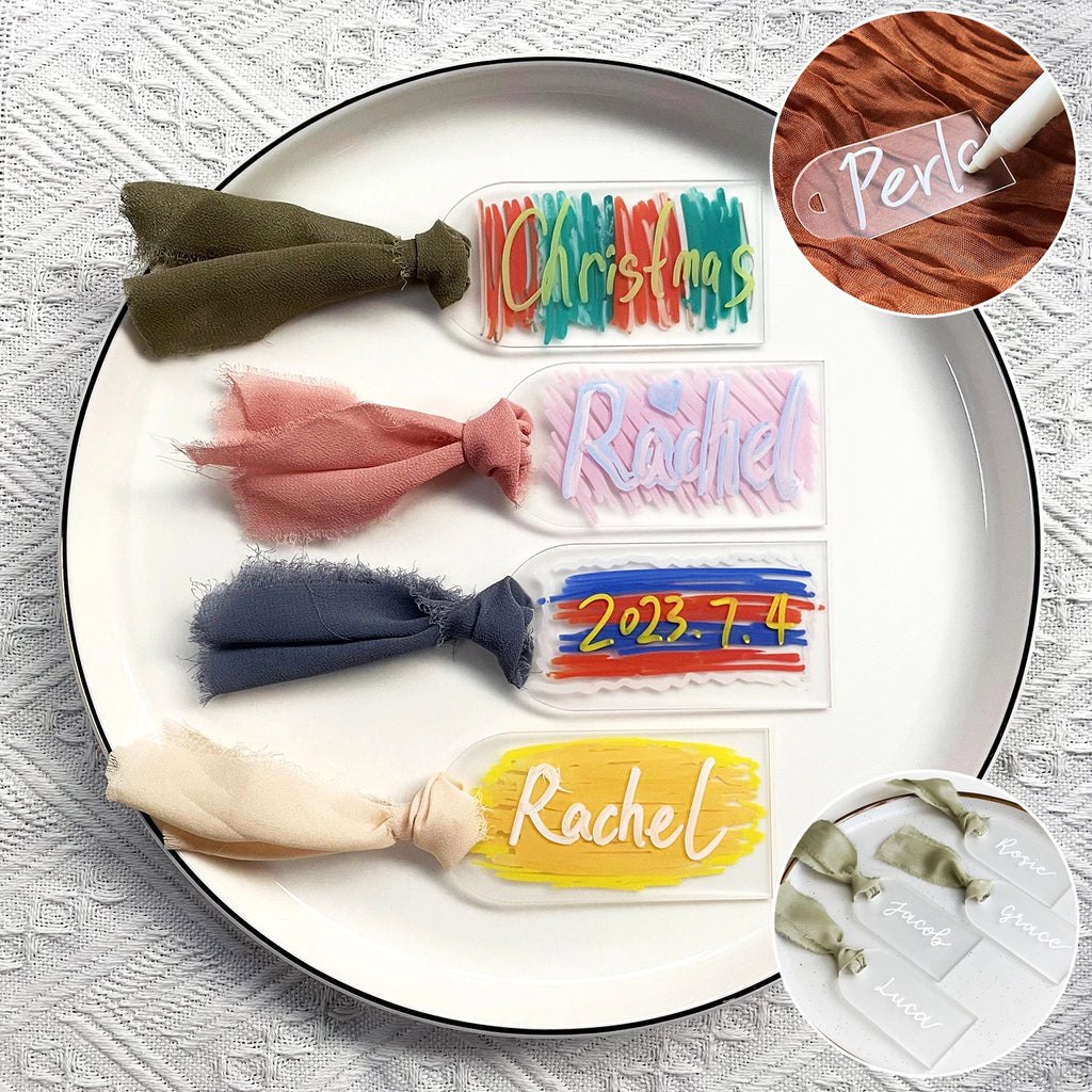 Tarjeta de lugar de boda de acrílico con arco de etiqueta de nombre de acrílico esmerilado, 10/20/50 piezas