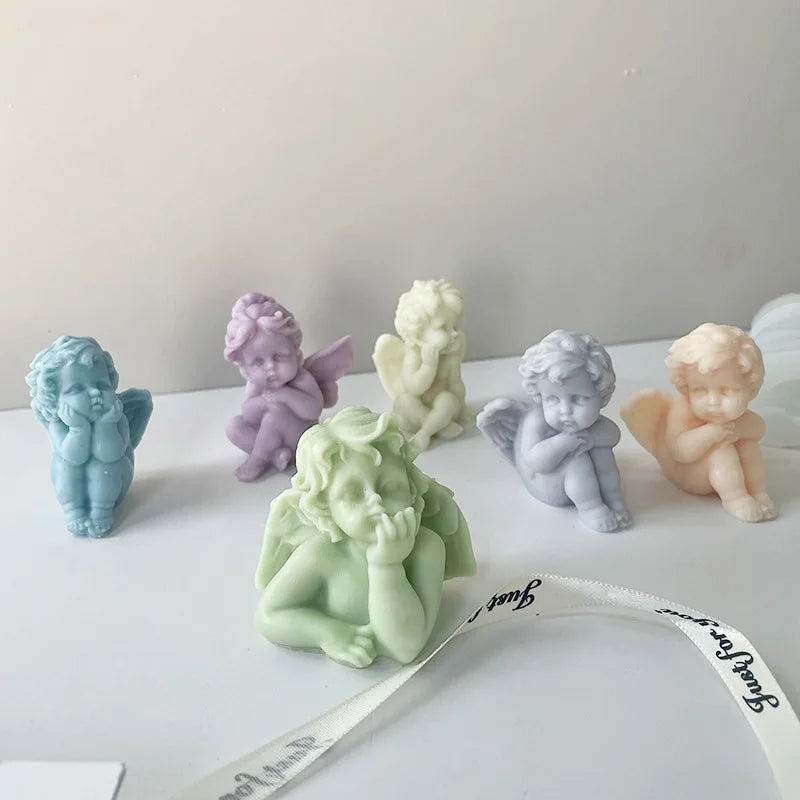 Lovely Angel Silicone Mold Aromatherapy Candle Plaster Making.