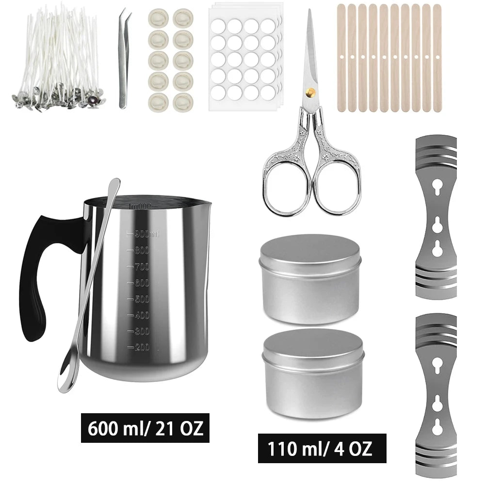 Kit per la fabbricazione di candele con fornello elettronico da 500 W, set di strumenti per principianti con crogiolo