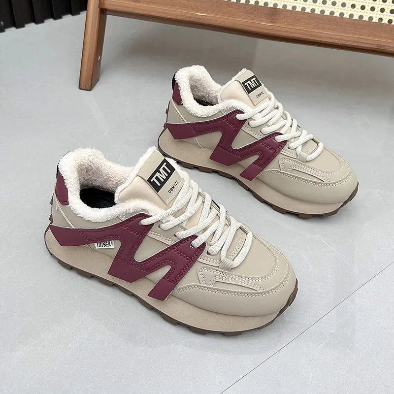 Scarpe da ginnastica invernali in cotone soffici e calde da donna 2025