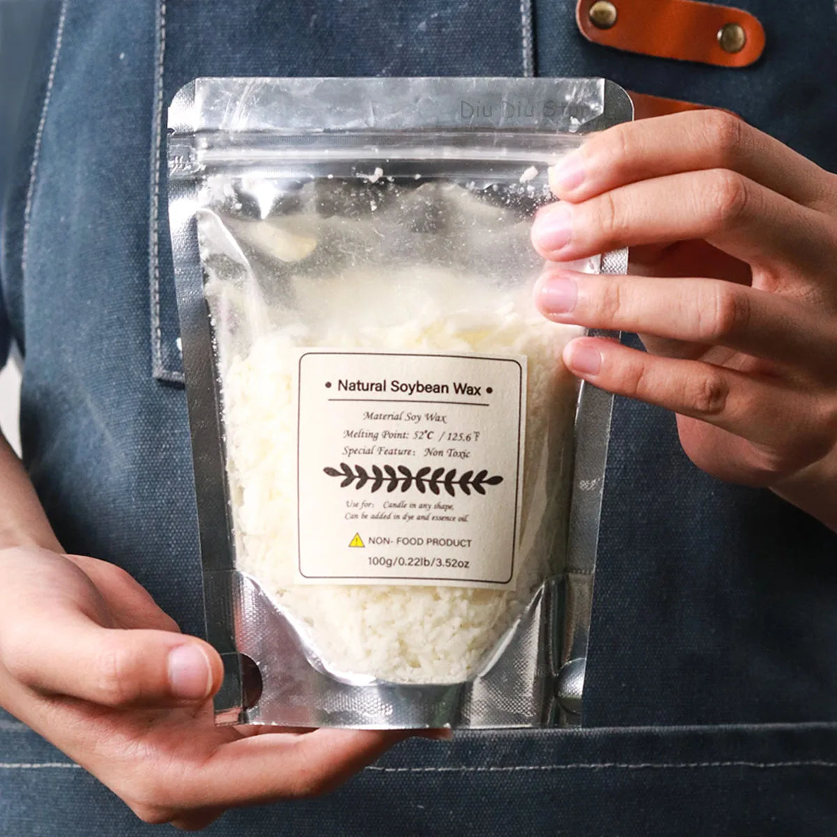 Candela profumata in granuli di cera di soia naturale, materiale 100% senza additivi