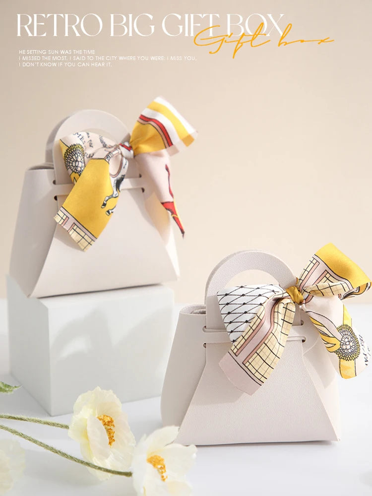 Mini bolso de mano de cuero con lazo (5 unidades)