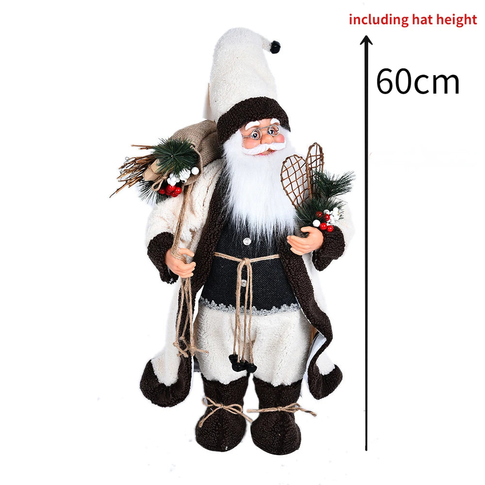 Grandi bambole di Babbo Natale decorative da 60 cm, Babbo Natale in piedi.