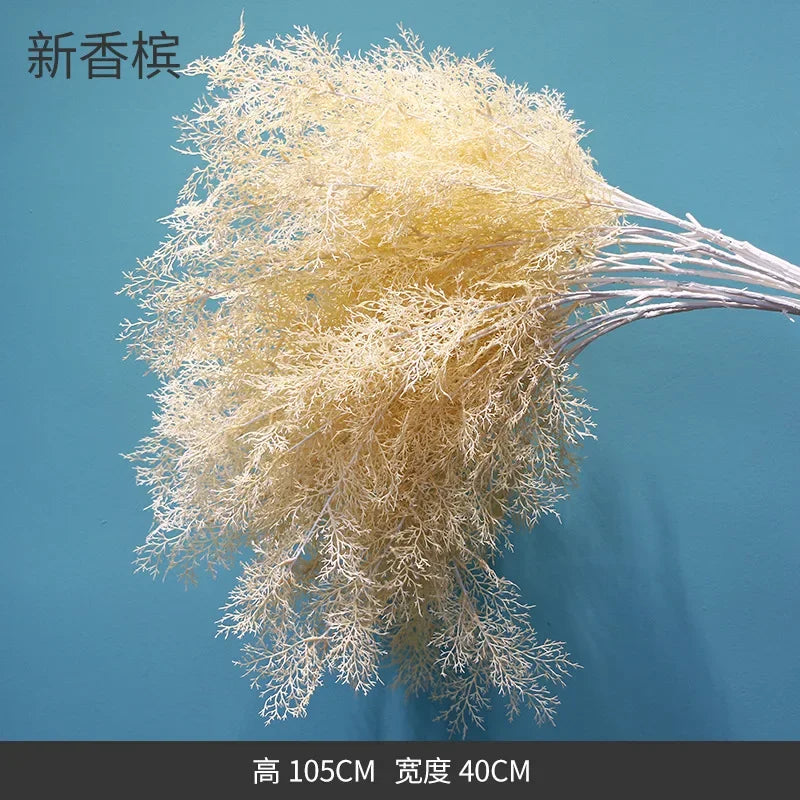 Fiore artificiale di pino, erba di brina, materiale per fiori da matrimonio, 105 cm