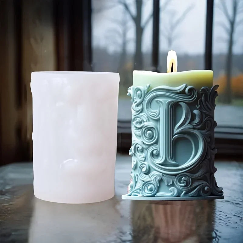 Stampo in silicone per candele cilindriche in gesso a forma di fiore di lavanda