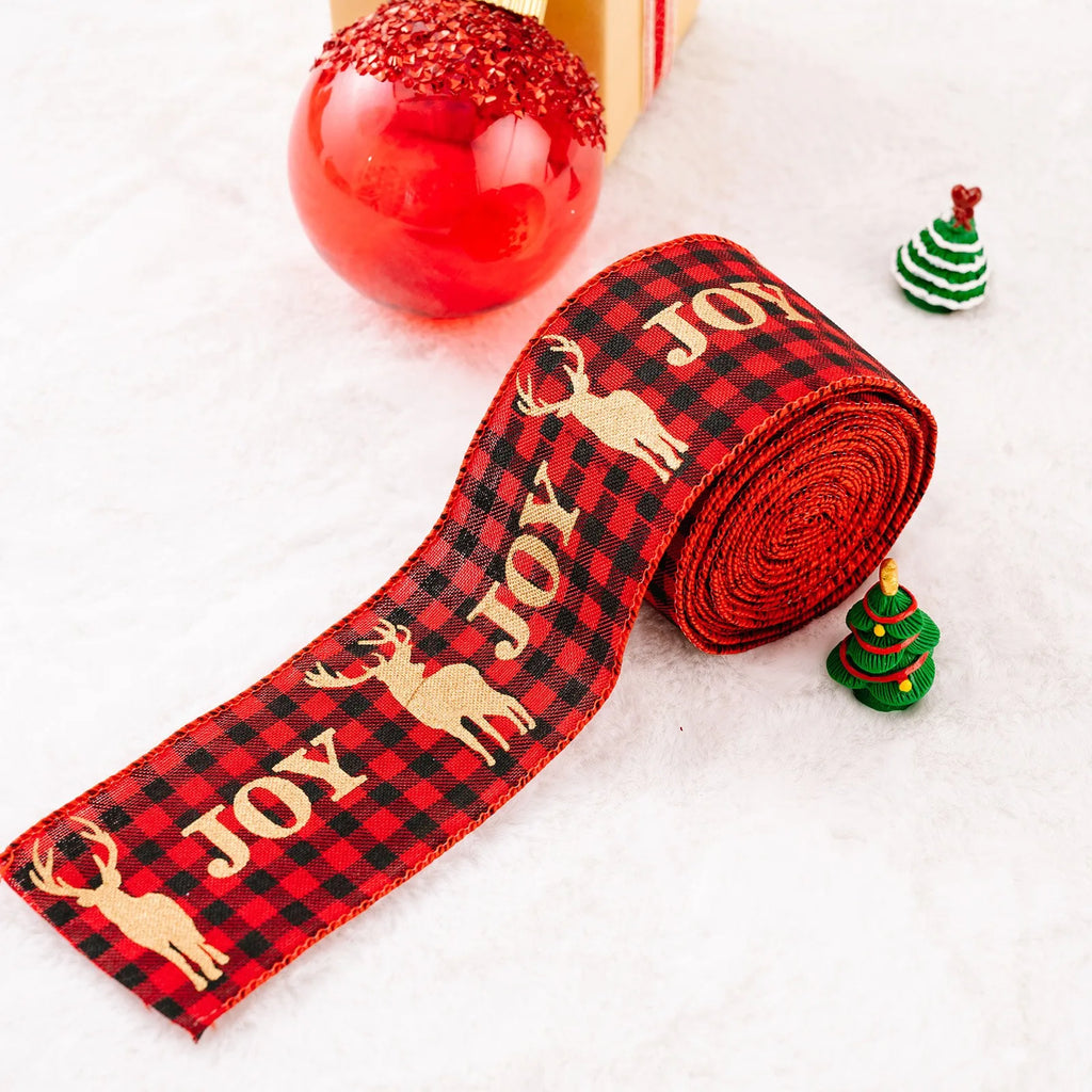 Christmas Fabric Ribbon Burlap Wreat Gift.