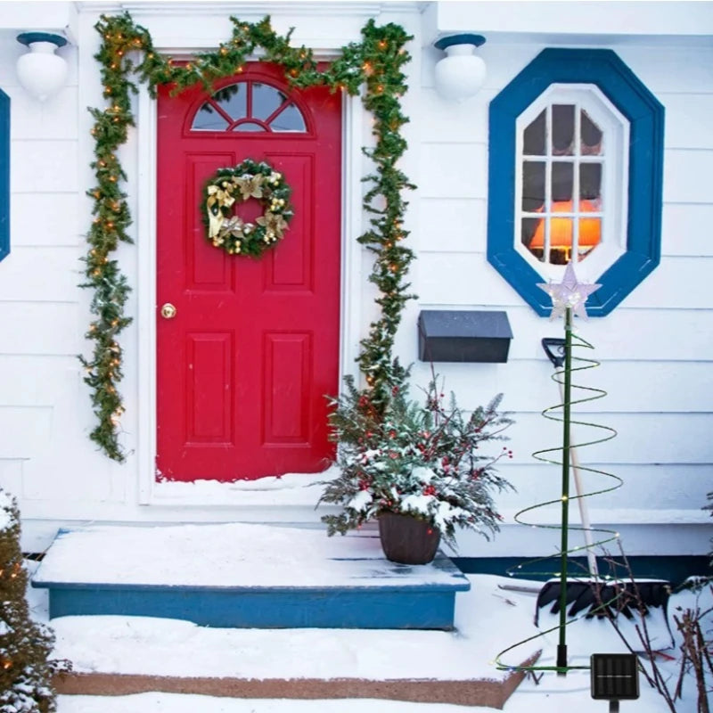 Luces LED solares para árbol de Navidad para jardín al aire libre, patio.