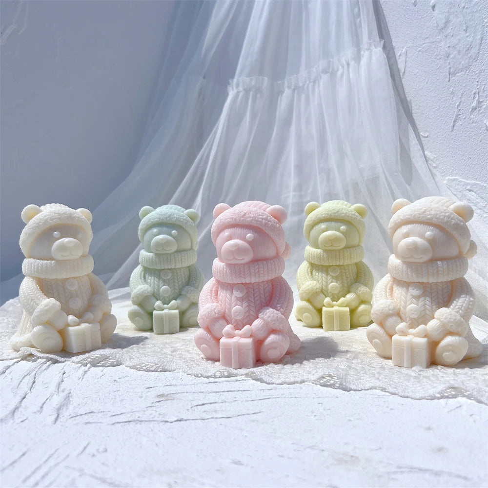 Cute Bear Scented Soy Wax Candle Mold