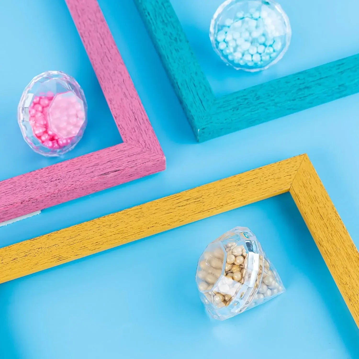 Diamond Shaped Candy Boxes Transparent Wedding Favors 12 Pcs Container.