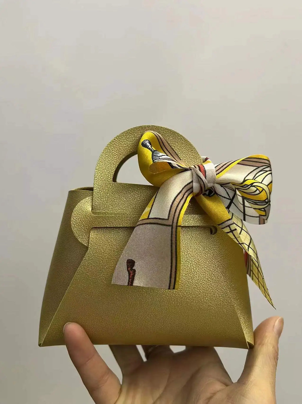 Mini bolso de mano de cuero con lazo (5 unidades)