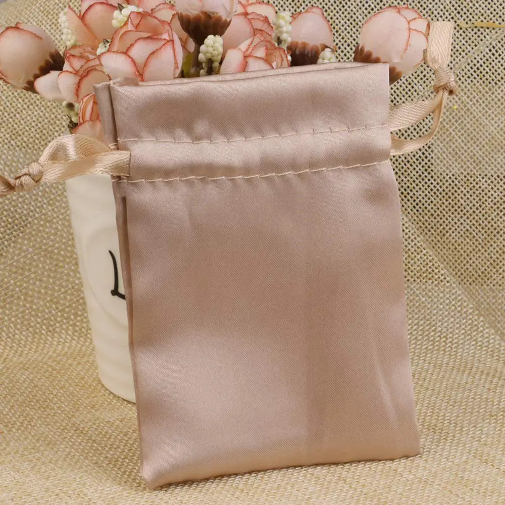 Satin Drawstring Pouch For Packing Gift Bag.