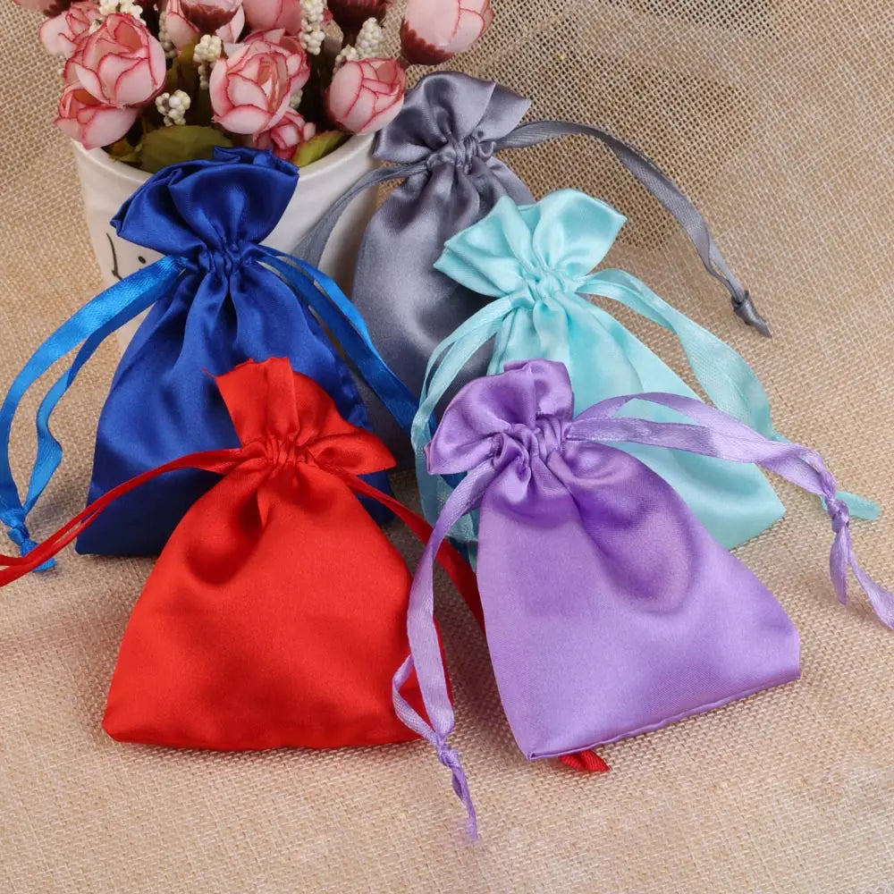 Satin Drawstring Pouch For Packing Gift Bag.