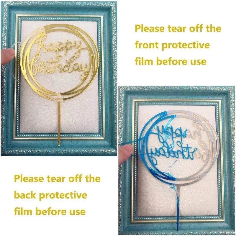 Decorazione romantica per torta in acrilico con scritta "Love Black Gold".