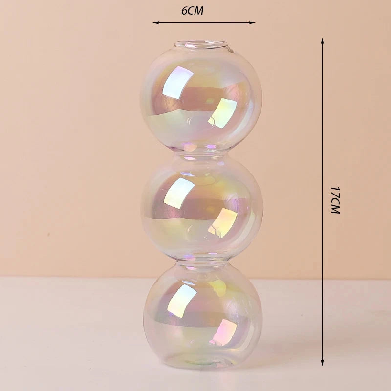 Navy Glass Candle Holder Stripe Flower Glass