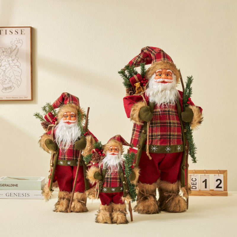 Grandi bambole di Babbo Natale decorative da 60 cm, Babbo Natale in piedi.