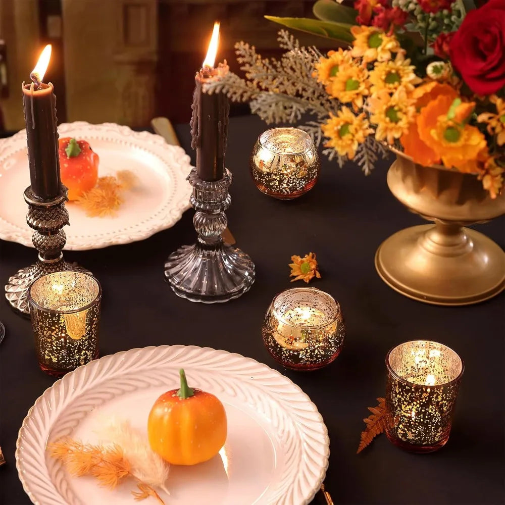 Portacandele tealight in vetro al mercurio